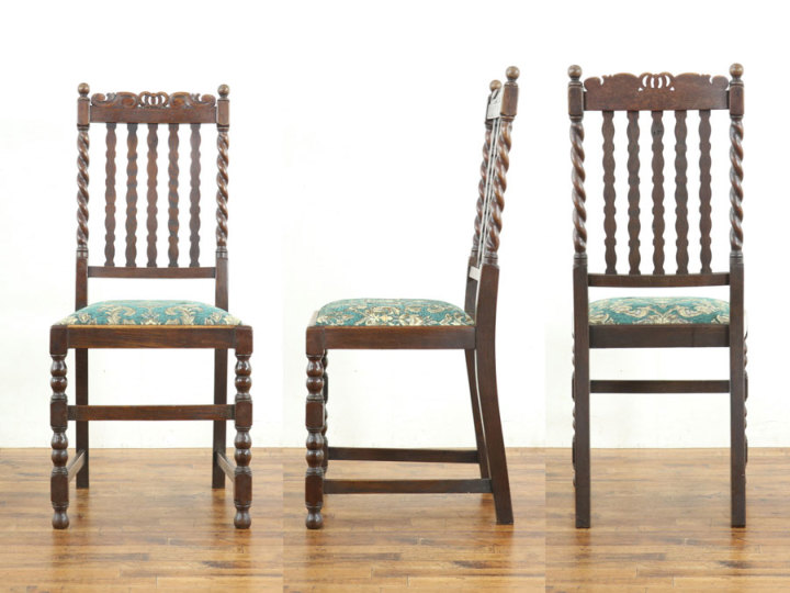 イギリスアンティーク家具 イギリスアンティーク クラウントップ ダイニングチェア 59241在庫2脚