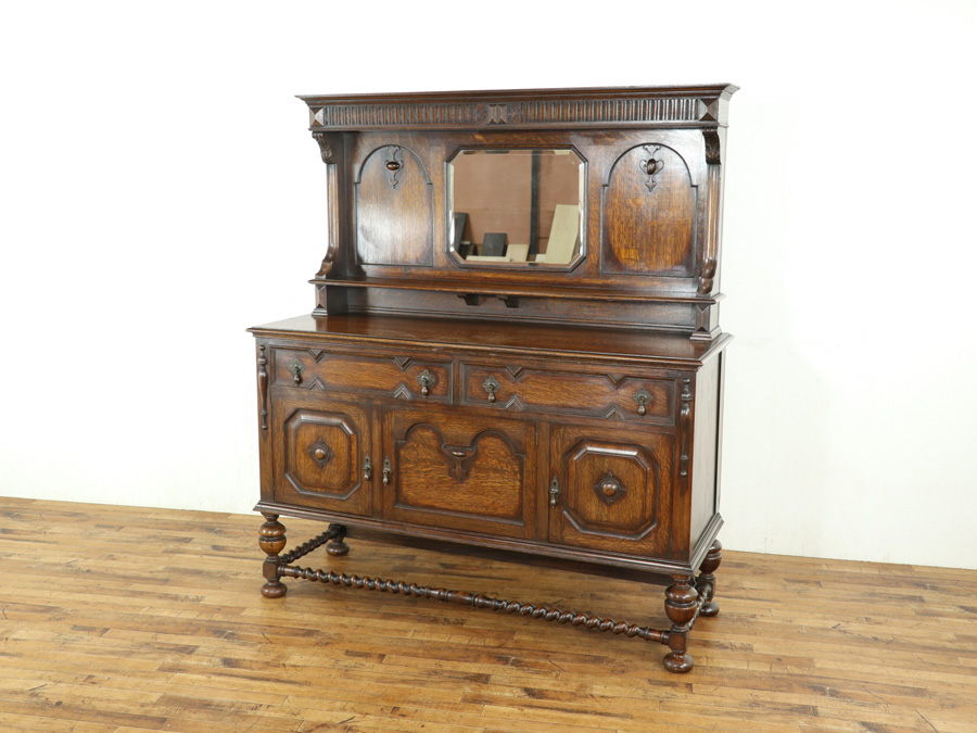 ミラー下の棚が可愛い ミラーバックサイドボード 59262 アンティーク