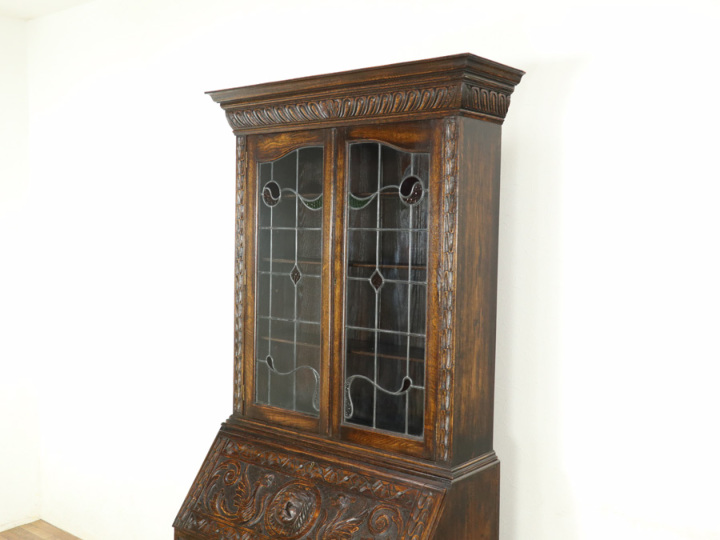 イギリスアンティーク 【ステンドグラスライティングビューロー】 antique & Vintage furniture at's(アッツ)□ / 英国ステンドグラス