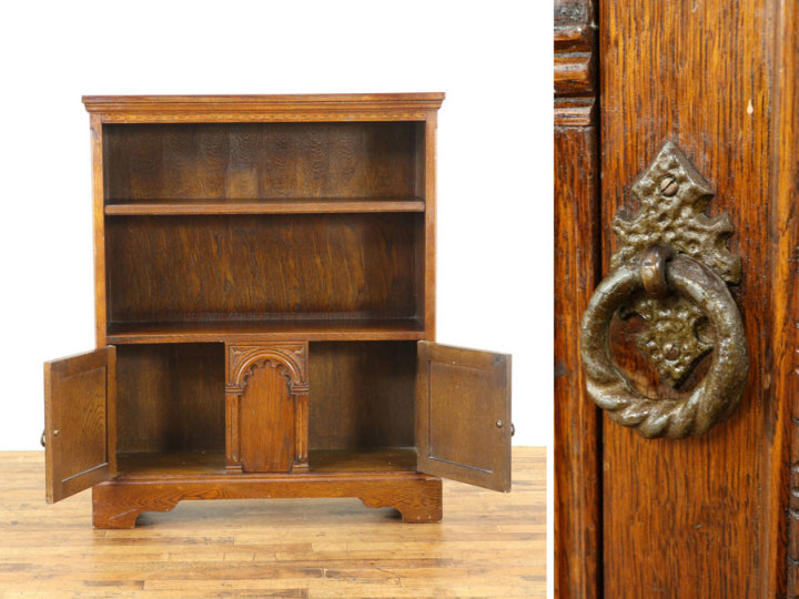 扉収納付き オープンブックケース 59341 アンティーク家具 ウェブ