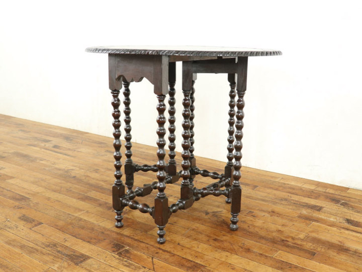 再値下げアンティーク　ボビンレッグデスク　テーブル　マットブラック アンティーク ボビンレッグデスク テーブル マットブラック
