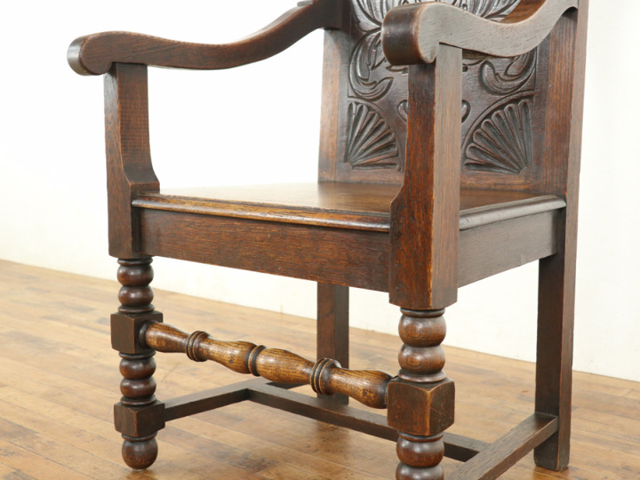 英国 イギリス アンティーク オーク 無垢材 ウェインスコットチェア