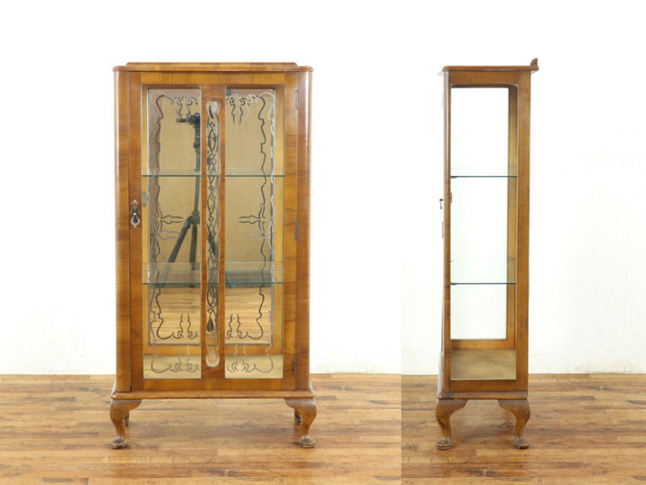 背面ミラータイプ 猫脚ショーケース 59475 アンティーク家具