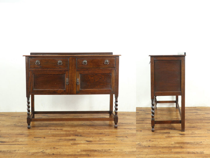 【送料込み】木製アンティーク家具/サイドボード アンティーク風 クラシック サイドボード 120cm 収納 猫脚 木製