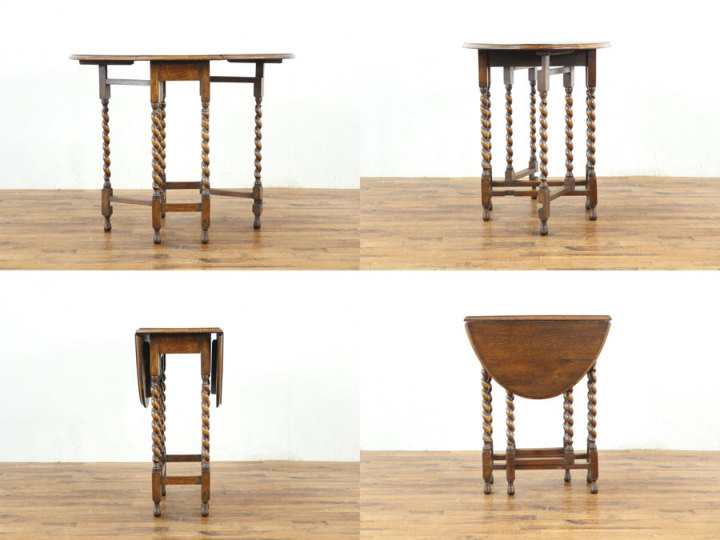 イギリスアンティーク ツイストレッグ ゲートレッグテーブル 59545
