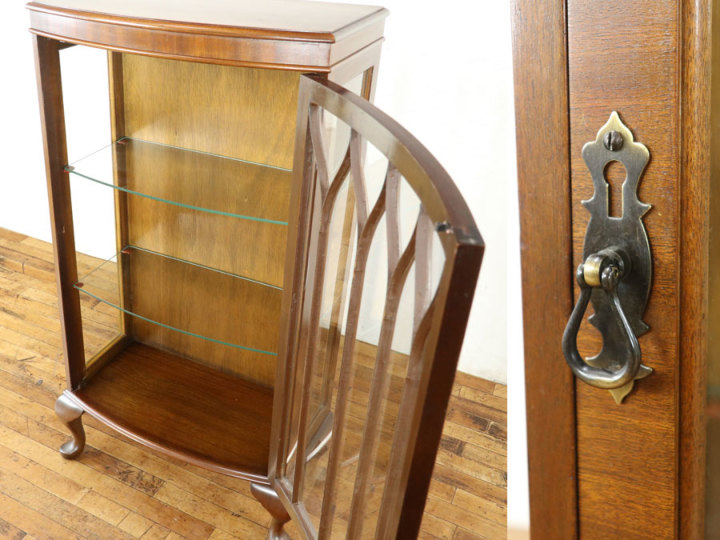 マホガニーの杢目が魅力 ショーケース 59636 アンティーク家具 ウェブ