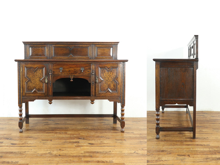 見比べて感じる魅力 イギリスアンティーク サイドボード 59704