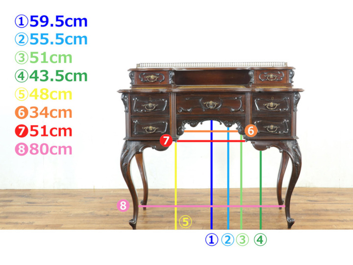 イギリスアンティーク家具ならではの華やかさ ビクトリアン デスク