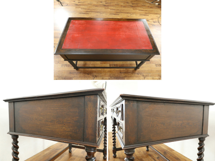 ツイストレッグも魅力 イギリスアンティーク家具 デスク 59839