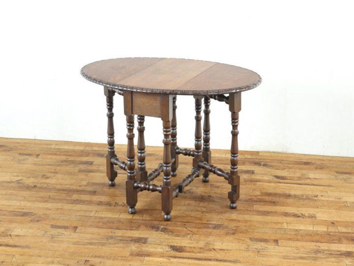 イギリス アンティーク ゲートレッグテーブル 折りたたみテーブル 159A 1930年代オーク材ゲートレッグテーブル（机）高さ74.5cm イギリス