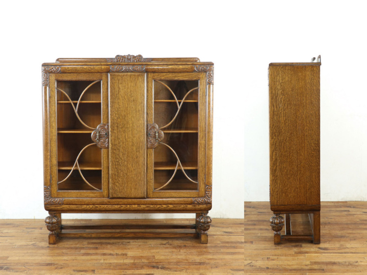 英国 イギリス アンティーク ブックケース ツイストレッグ 管理No.i0