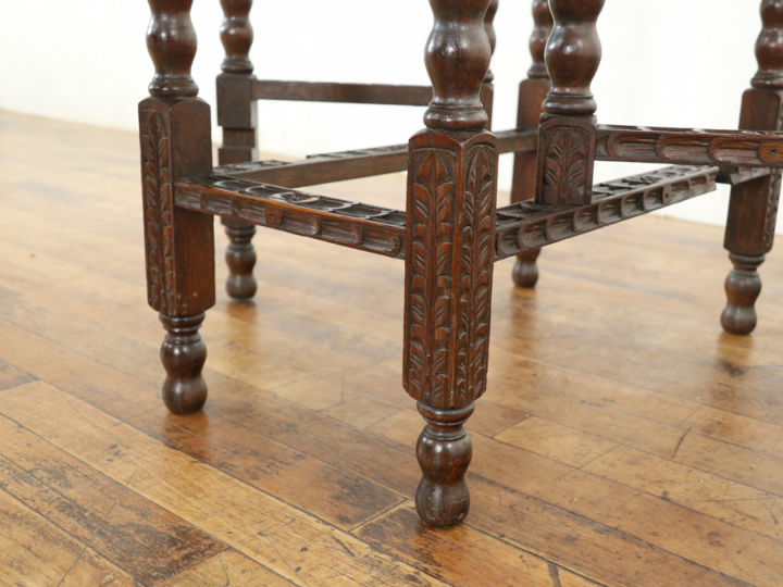 美しい彫刻 イギリスアンティーク家具 ゲートレッグテーブル 59892