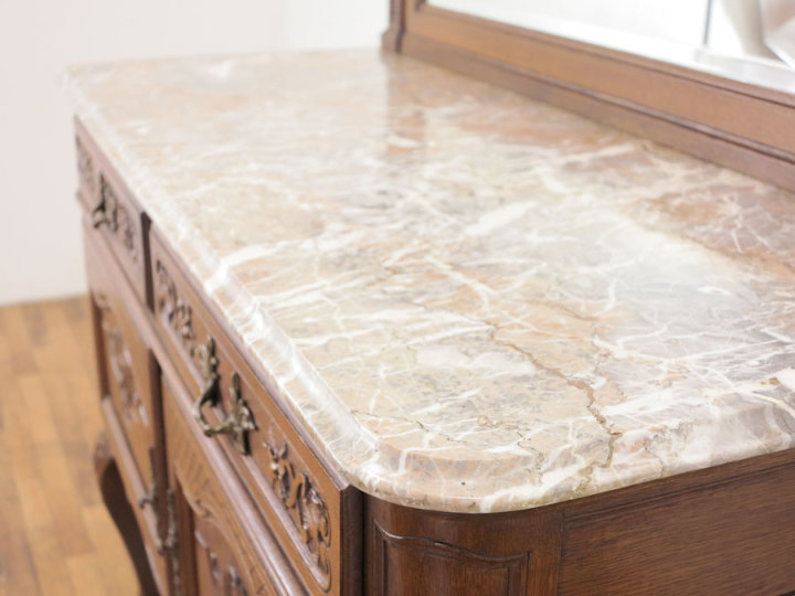 大理石ミラーバックキャビネット 62657 アンティーク家具 ウェブサイト