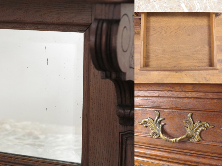 大理石ミラーバックキャビネット 62657 アンティーク家具 ウェブサイト