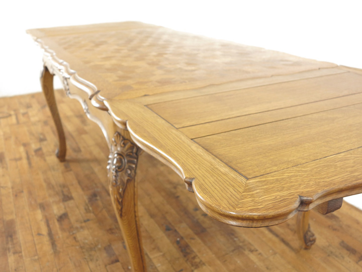 美しいデザインの伸長式テーブル 張替済チェア6脚セット 商品一覧 アンティークフレックス