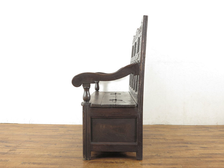 ブドウの彫刻も素晴らしいベンチ 62919 アンティーク家具 ウェブ