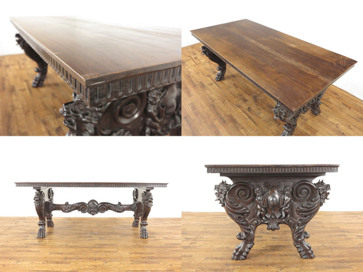 ルネッサンス様式ダイニング14点セット 63012 アンティーク家具 ウェブ