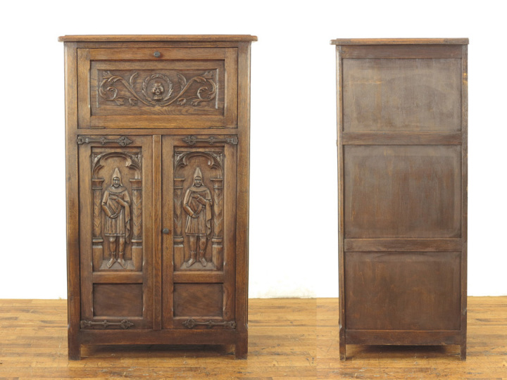 アンティークな木製輸入キャビネット チーク材家具 チーク無垢材 ヴィンテージキャビネットZX 食器棚 ショー