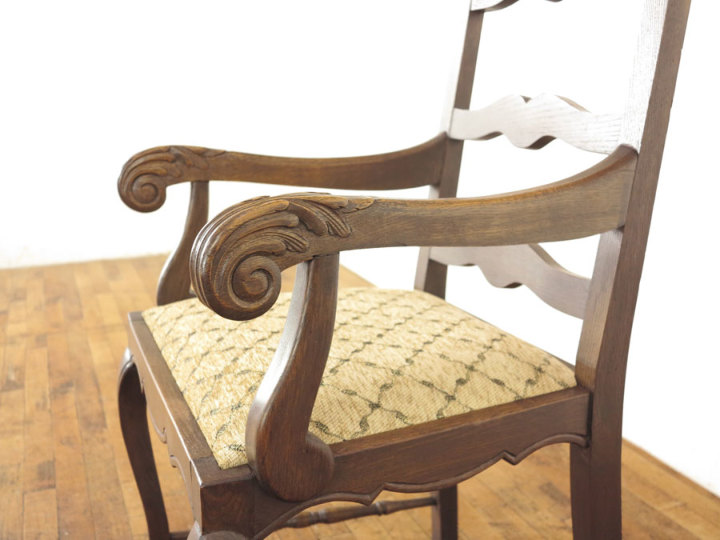 アンティークチェア　アームチェア 張替済アームチェア 63393b アンティーク家具 ウェブサイト商品一覧