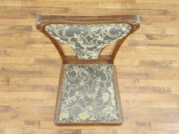 張替済 アールヌーボーチェア 63394c在庫2脚 アンティーク家具 ウェブ