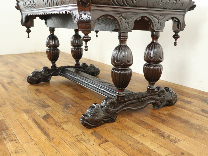 天板再塗装済み フランスアンティーク家具 美しい彫刻の