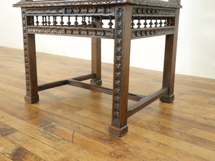 素晴らしい彫刻 アームチェア 63855b アンティーク家具 ウェブサイト