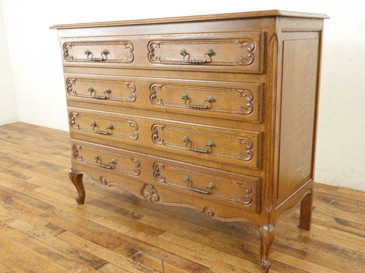 引き出し4段 猫脚チェスト 63882 アンティーク家具 ウェブサイト商品