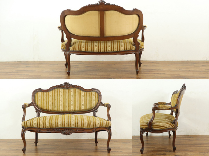 貴婦人たちの憩いの椅子 ルイ15世様式サロンソファ 64431a