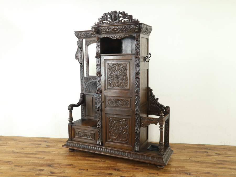 ホールスタンド　アンティーク 非常に希少で多機能 ホールスタンド 64486 アンティーク家具 ウェブ