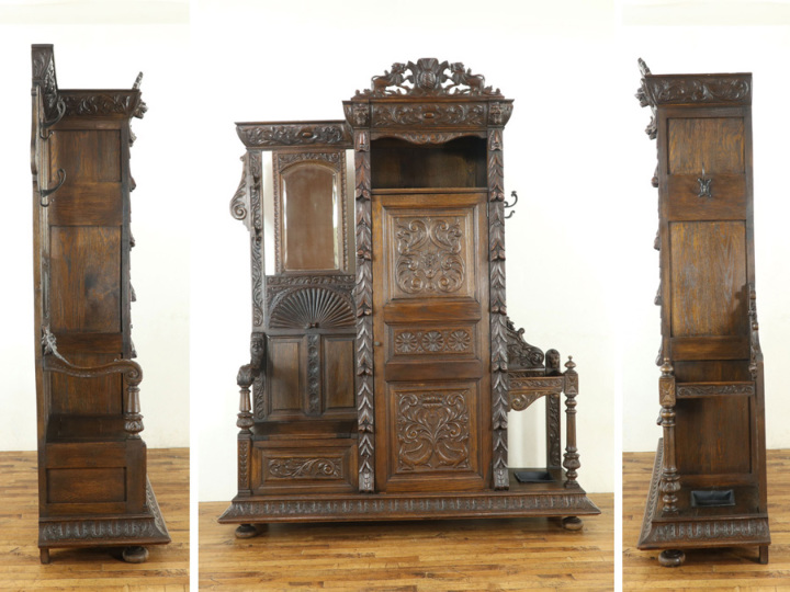 非常に希少で多機能 ホールスタンド 64486 アンティーク家具 ウェブ