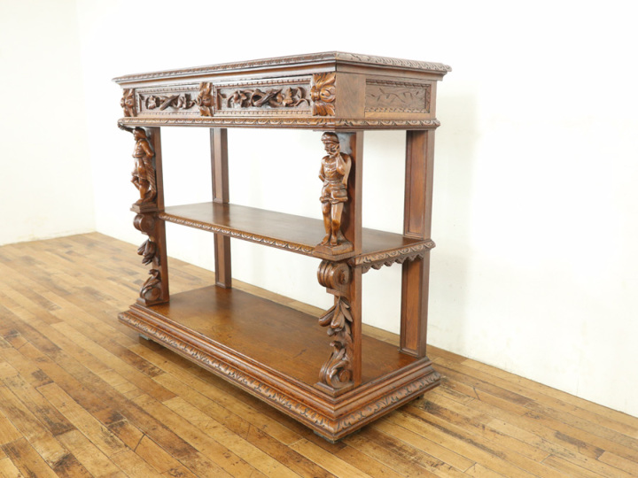 フランスアンティーク大理石キャビネット/ナイトテーブル机/飾り棚(82