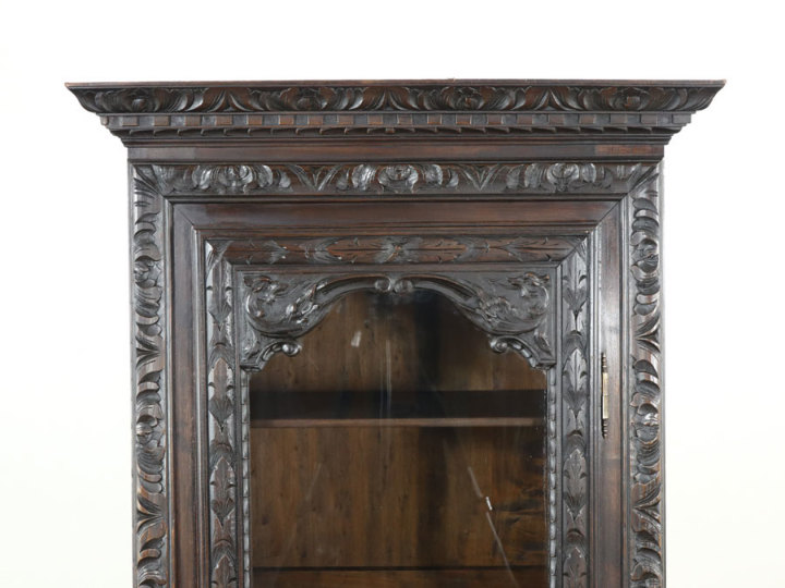 【展示品】アンティーク調　キャビネット　電話台 お城の見える村、とある風景 キャビネット 64538 アンティーク