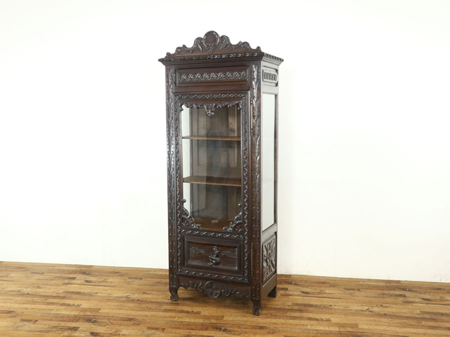 昭和ヴィンテージ ショーケース 1880年頃フランス ダークカラーショーケース 64571 アンティーク