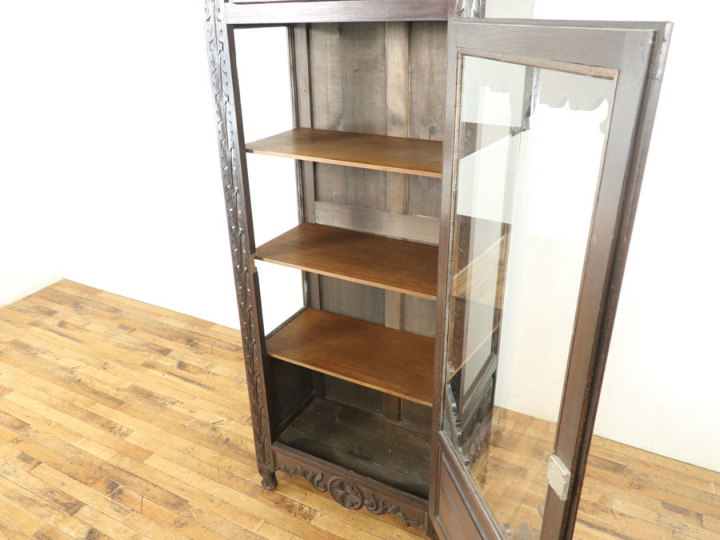 昭和ヴィンテージ ショーケース 1880年頃フランス ダークカラーショーケース 64571 アンティーク