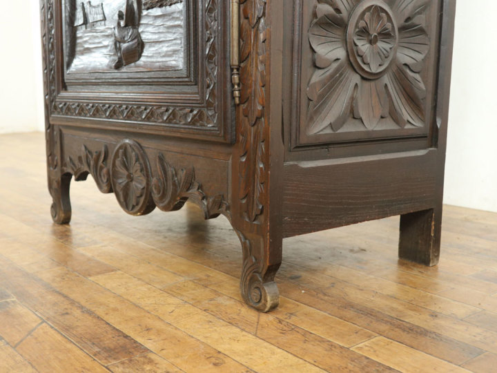 昭和ヴィンテージ ショーケース 1880年頃フランス ダークカラーショーケース 64571 アンティーク