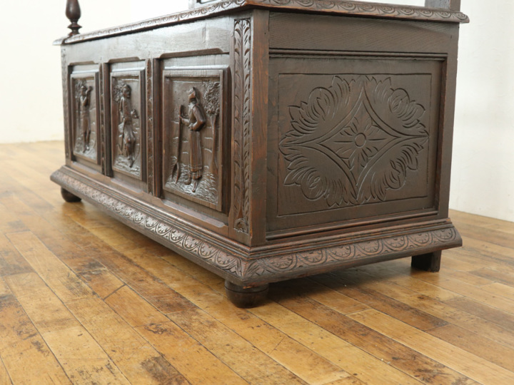 昭和レトロ　木製ベンチ 1880年頃 ダークカラーベンチ 64576 アンティーク家具 ウェブサイト