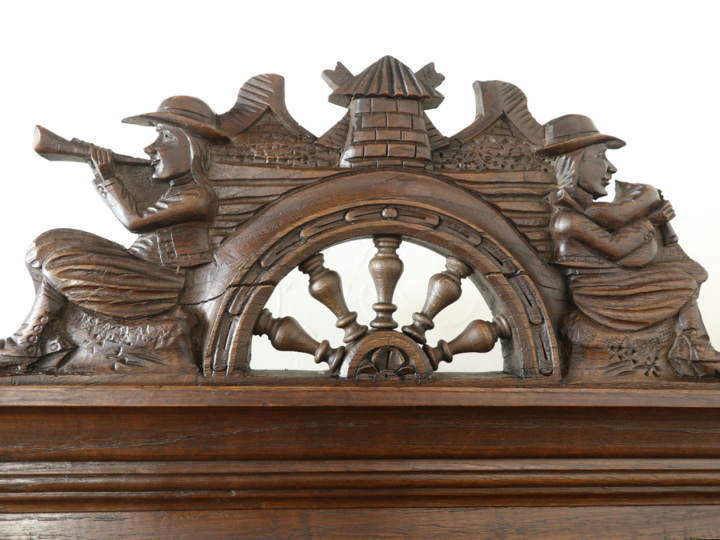 細やかな装飾 オーバーマントルミラー 64593 アンティーク家具