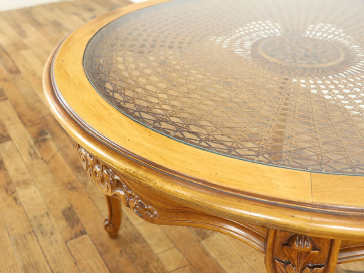 大きめサイズ 丸形タイプ フランス猫脚 コーヒーテーブル 64602