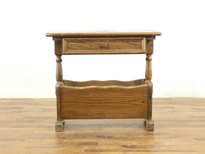 引き出し付きが嬉しいマガジンラック 64612a アンティーク家具 ウェブ