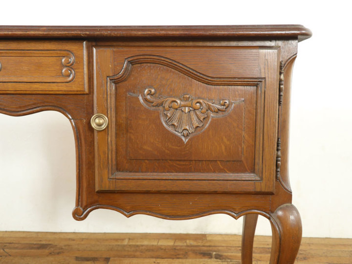 アンティーク調　猫脚　クラシック　デスク　机　ドレッサー 深めのお色 ドレッサーとしても 猫脚デスク 64643 アンティーク家具