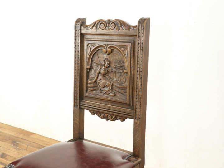 古家具　椅子・チェア　① 風景があるチェア 64807f アンティーク家具 ウェブサイト商品