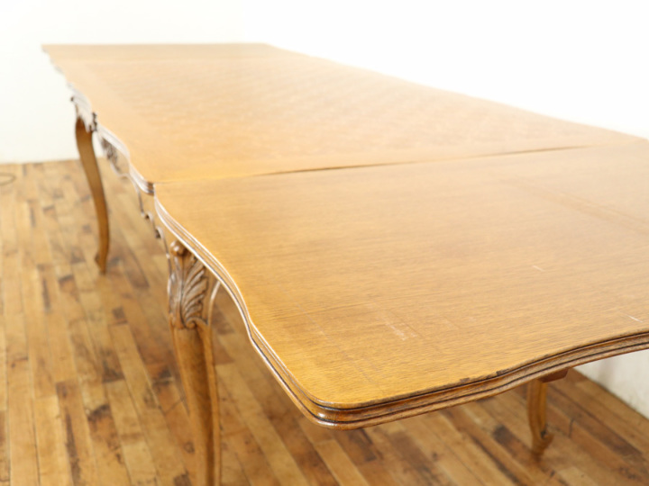 美しい透かし彫り 猫脚テーブル・チェア6脚セット 64880 アンティーク 