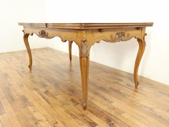 美しい透かし彫り 猫脚テーブル・チェア6脚セット 64880 アンティーク 