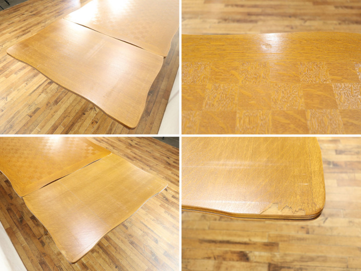 美しい透かし彫り 猫脚テーブル・チェア6脚セット 64880 アンティーク