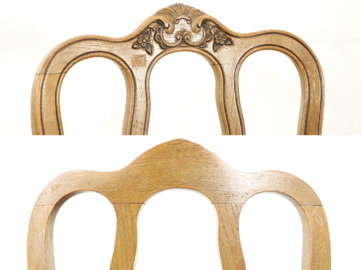 美しい透かし彫り 猫脚テーブル・チェア6脚セット 64880 アンティーク