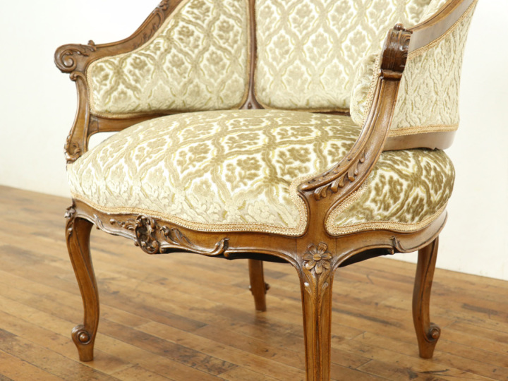 フランスアンティーク⭐︎チェア　ソファー 優雅なロココ様式 フランスアンティーク家具 張替済ソファ 64895a