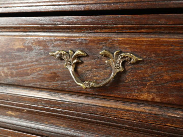 ダークカラー フランスアンティーク 猫脚チェスト 65025 アンティーク
