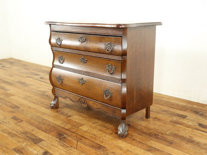 オーク材の味わい深い雰囲気 オランダミニチェスト・コモード 65039