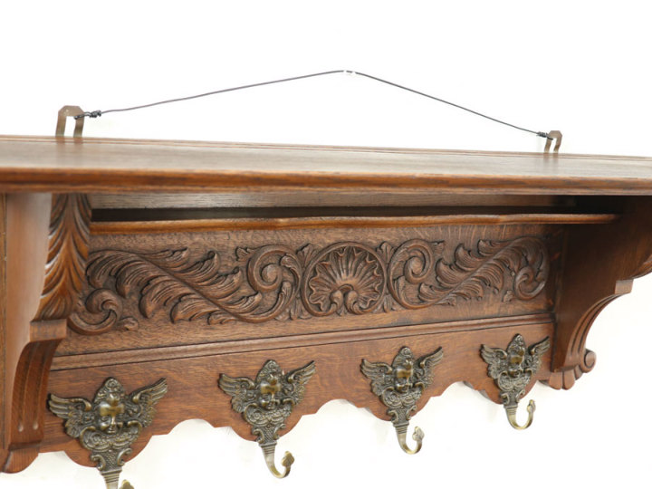 フックのデザインも魅力 落ち着いたお色 ウォールハンガー 65044