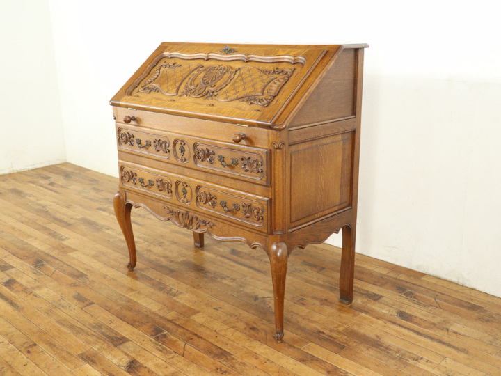 アンティーク　ライティングビューロー イギリスアンティーク ライティングビューロー 机 オーク材